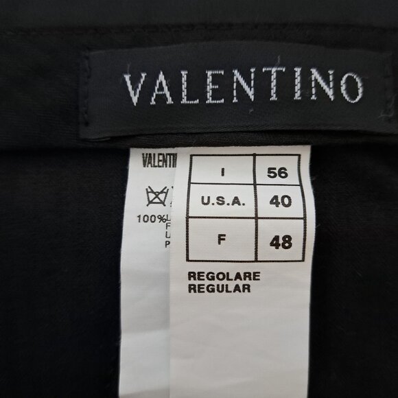 VALENTINO Luxury Men’s Gray Wool Pants Flat Front Dress Trousers IT 56R /40 US - Picture 4 of 15